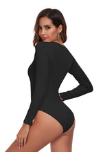 Load image into Gallery viewer, Square Neck Long Sleeve Active Bodysuit