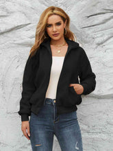 Load image into Gallery viewer, Zip Up Collared Neck Long Sleeve Jacket