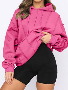 Exposed Seams Long Sleeve Hoodie