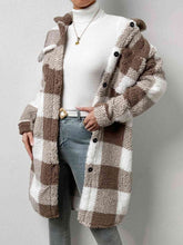 Load image into Gallery viewer, Plaid Collared Neck Button Down Coat