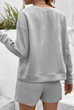 Load image into Gallery viewer, Ribbed Drop Shoulder Sweatshirt and Shorts Set