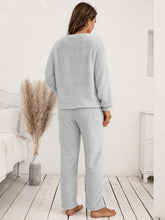 Load image into Gallery viewer, Teddy Long Sleeve Top and Pants Lounge Set