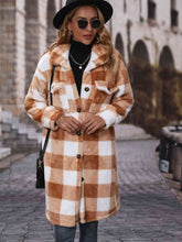 Load image into Gallery viewer, Plaid Collared Neck Button Down Coat