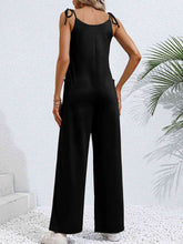 Load image into Gallery viewer, Tie-Shoulder Wide Leg Jumpsuit with Pockets