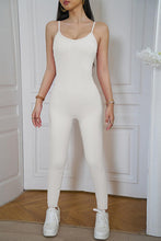 Load image into Gallery viewer, Spaghetti Strap Scoop Neck Sports Jumpsuit