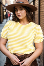 Load image into Gallery viewer, Plus Size Striped Round Neck T-Shirt