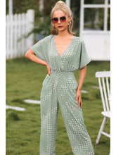 Load image into Gallery viewer, Polka Dot Surplice Neck Jumpsuit with Pockets