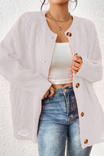 Load image into Gallery viewer, Round Neck Long Sleeve Cardigan