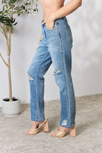 Load image into Gallery viewer, Judy Blue Full Size Distressed Raw Hem Straight Jeans