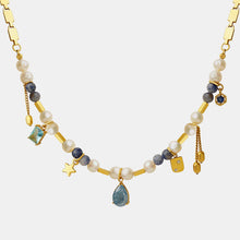 Load image into Gallery viewer, 18K Gold-Plated Beaded Charm Necklace