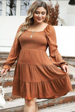 Load image into Gallery viewer, Plus Size Smocked Square Neck Tiered Dress