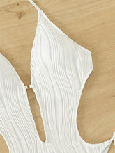 Load image into Gallery viewer, Textured Cutout Tied One-Piece Swimwear