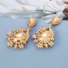 Load image into Gallery viewer, Teardrop Shape Rhinestone Alloy Dangle Earrings