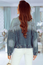 Load image into Gallery viewer, Button Up Collared Neck Denim Jacket