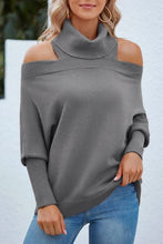 Load image into Gallery viewer, Off Shoulder Turtleneck Batwing Sleeve Sweater