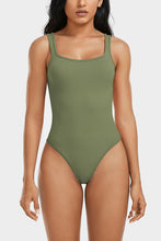 Load image into Gallery viewer, Wide Strap Square Neck Active Bodysuit