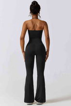 Load image into Gallery viewer, Halter Neck Flare Sport Jumpsuit