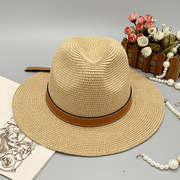 Wide Brim Paper Braided Hat