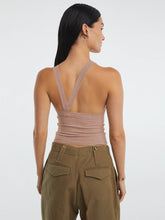 Load image into Gallery viewer, Halter Neck Ribbed Cropped Top