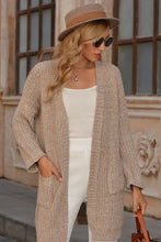 Load image into Gallery viewer, Open Front Drop Shoulder Cardigan with Pockets