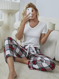 GINGERBREAD BABE Plaid Lounge Set