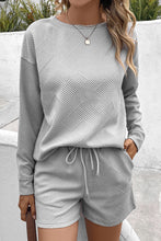 Load image into Gallery viewer, Ribbed Drop Shoulder Sweatshirt and Shorts Set