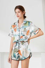 Load image into Gallery viewer, Lapel Collar Shirt and Shorts Lounge Set