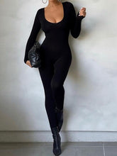 Load image into Gallery viewer, Long Sleeve Scoop Neck Jumpsuit