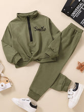 Load image into Gallery viewer, Kids SMILE Half Zip Sweatshirt and Joggers Set