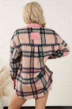 Load image into Gallery viewer, Plaid Button Down Drop Shoulder Jacket