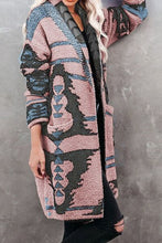 Load image into Gallery viewer, Geometric Open Front Pocketed Cardigan